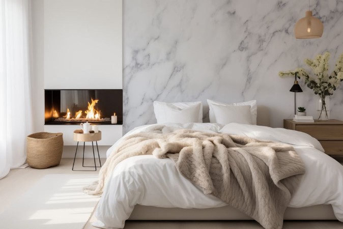 White marble texture and background photowallpaper Scandiwall