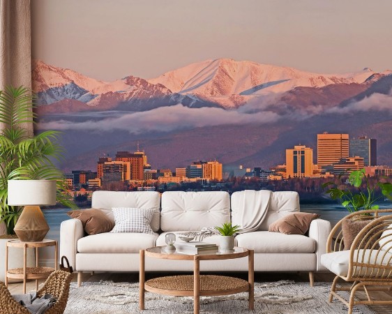 Anchorage Alaska Skyline photowallpaper Scandiwall