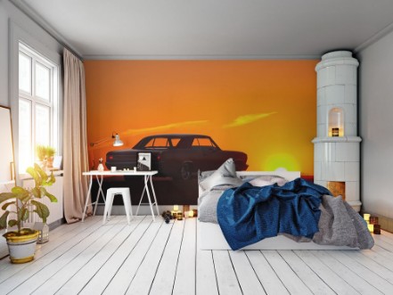 Retro Car Silhouette photowallpaper Scandiwall