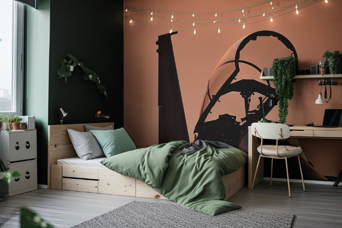 Jetplane Cockpit photowallpaper Scandiwall