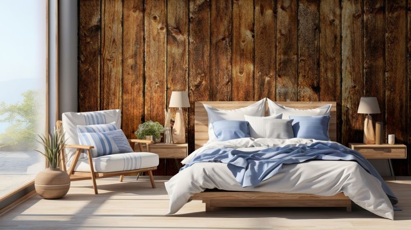 Old worn out wooden planks background photowallpaper Scandiwall