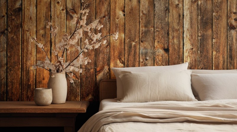 Old worn out wooden planks background photowallpaper Scandiwall