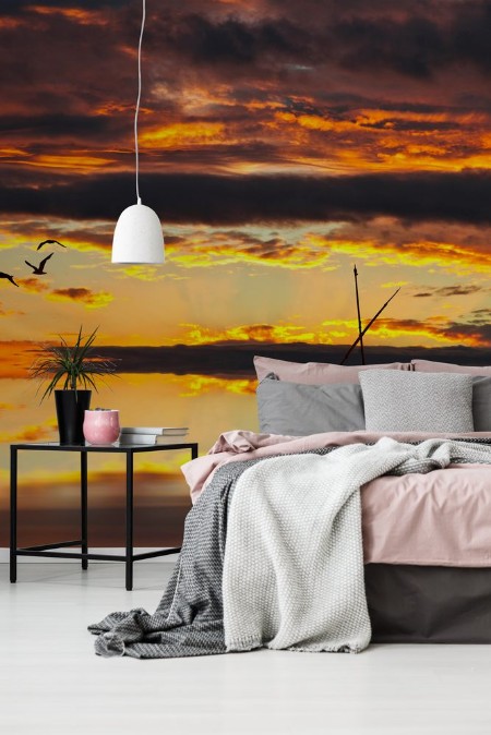 Barco entre las nubes photowallpaper Scandiwall