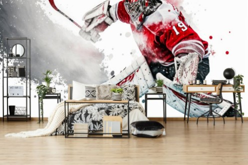 Hockey action photowallpaper Scandiwall