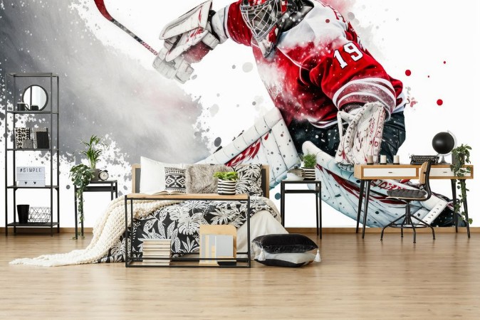 Hockey action photowallpaper Scandiwall