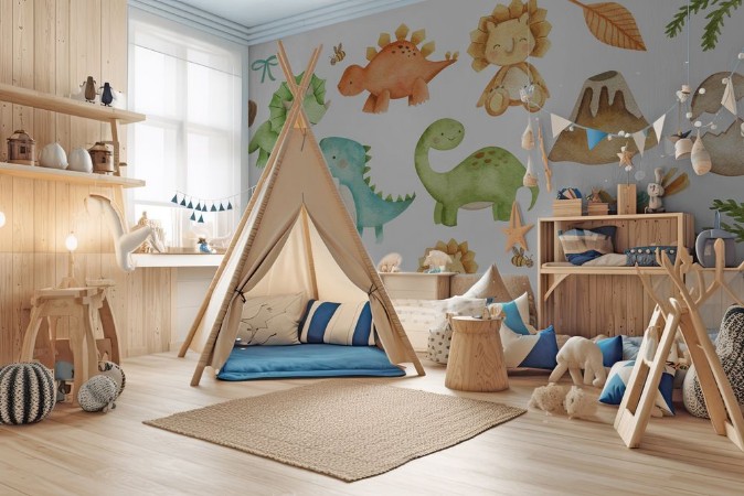 Baby Dinosaurs photowallpaper Scandiwall