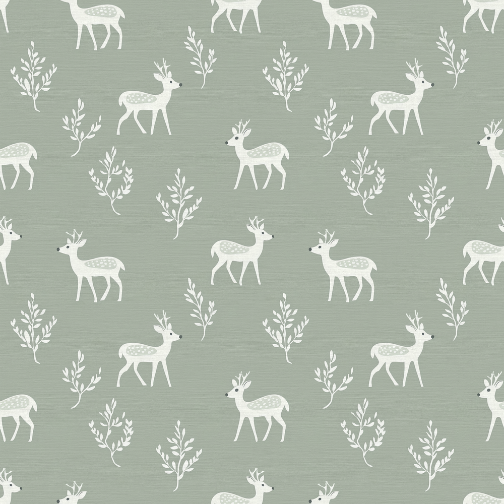 Dear deer Dusty Green - 1027501-01 wallpaper Wallpassion
