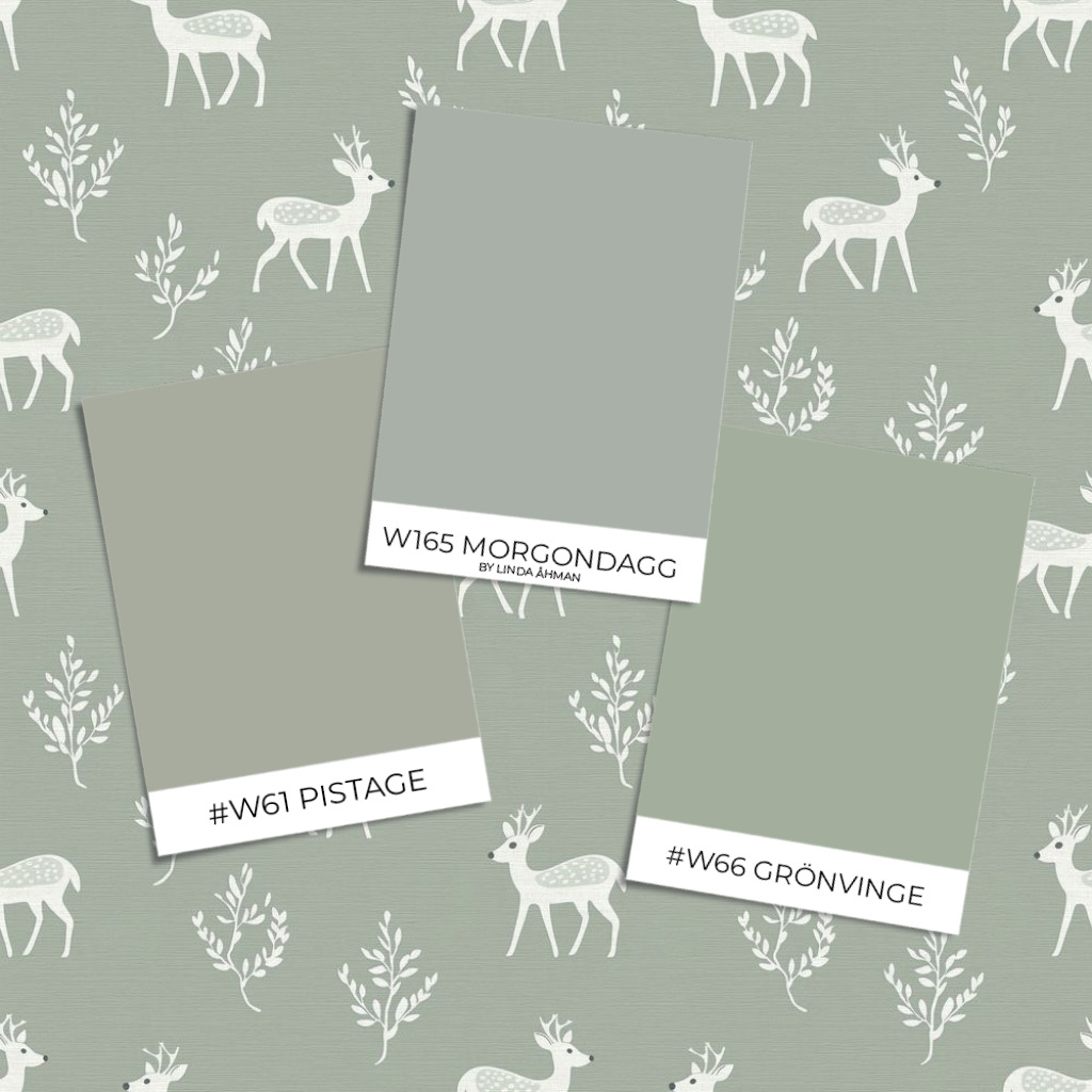 Dear deer Dusty Green - 1027501-01 wallpaper Wallpassion