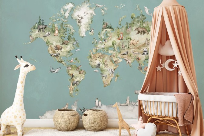 World adventurer Coral Green - 1029701-01 photowallpaper Wallpassion