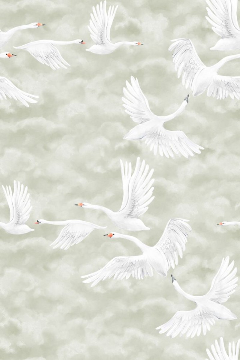 Clouds Swans - 9414W wallpaper Boråstapeter