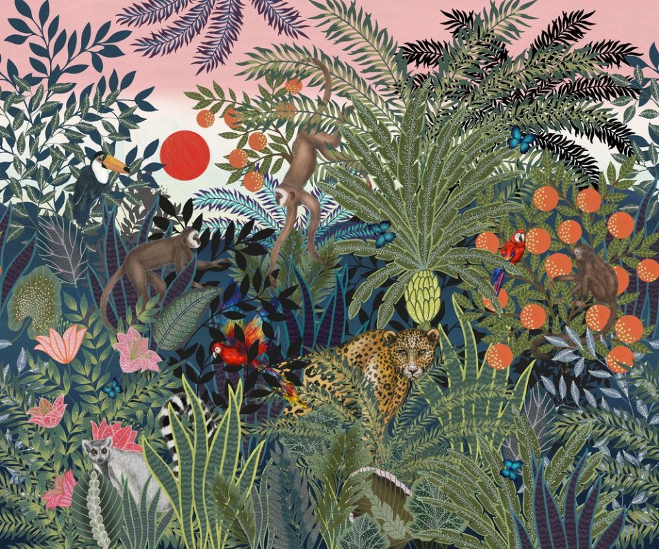 Jungle Wall Animals - 9426W wallpaper Boråstapeter