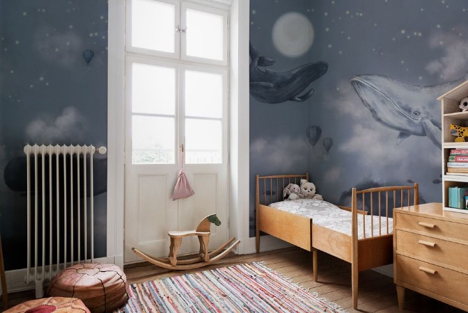 Whales in the sky - 9457W wallpaper Boråstapeter