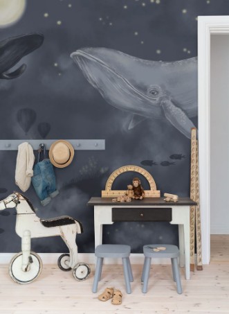 Whales in the sky - 9458W wallpaper Boråstapeter
