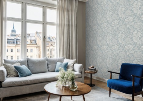 Chrysanthemum Toile Mineral Blue - 217561 wallpaper William Morris