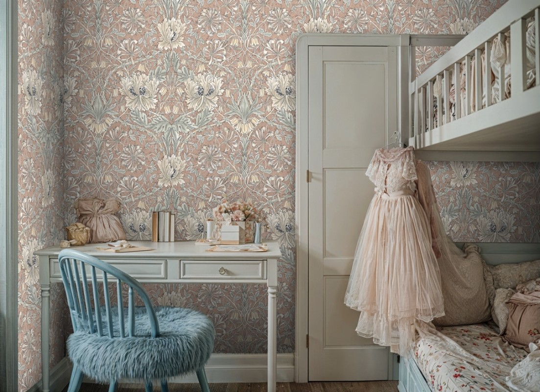 Pure Honeysuckle & Tulip Soft Russet - 217543 wallpaper William Morris