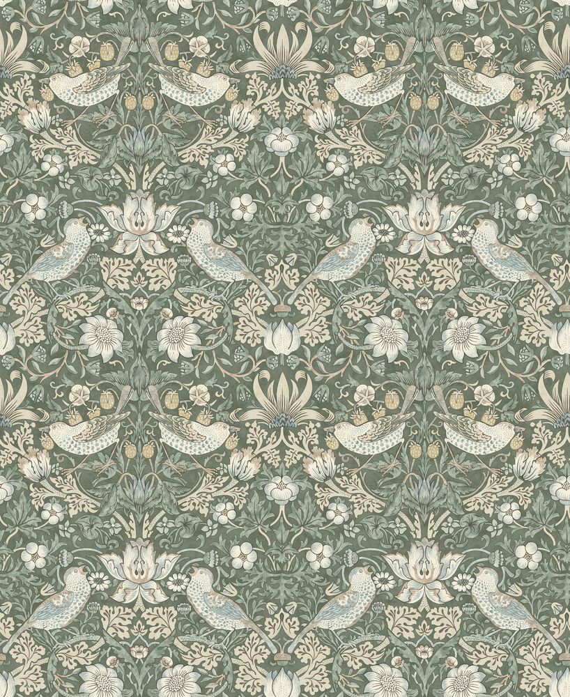 Strawberry Thief Evergreen - 217545 wallpaper William Morris