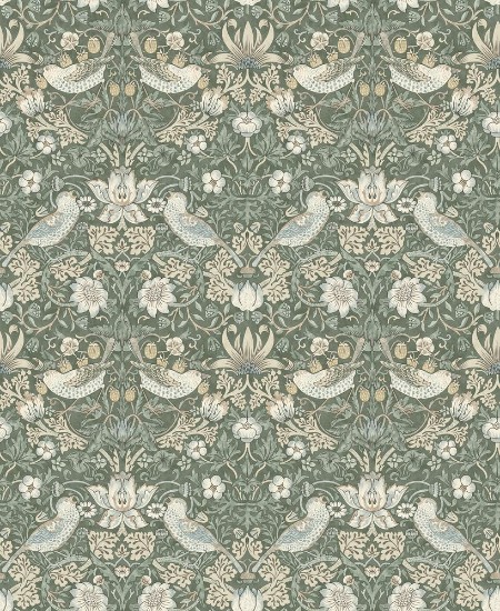 Strawberry Thief Evergreen - 217545 wallpaper William Morris