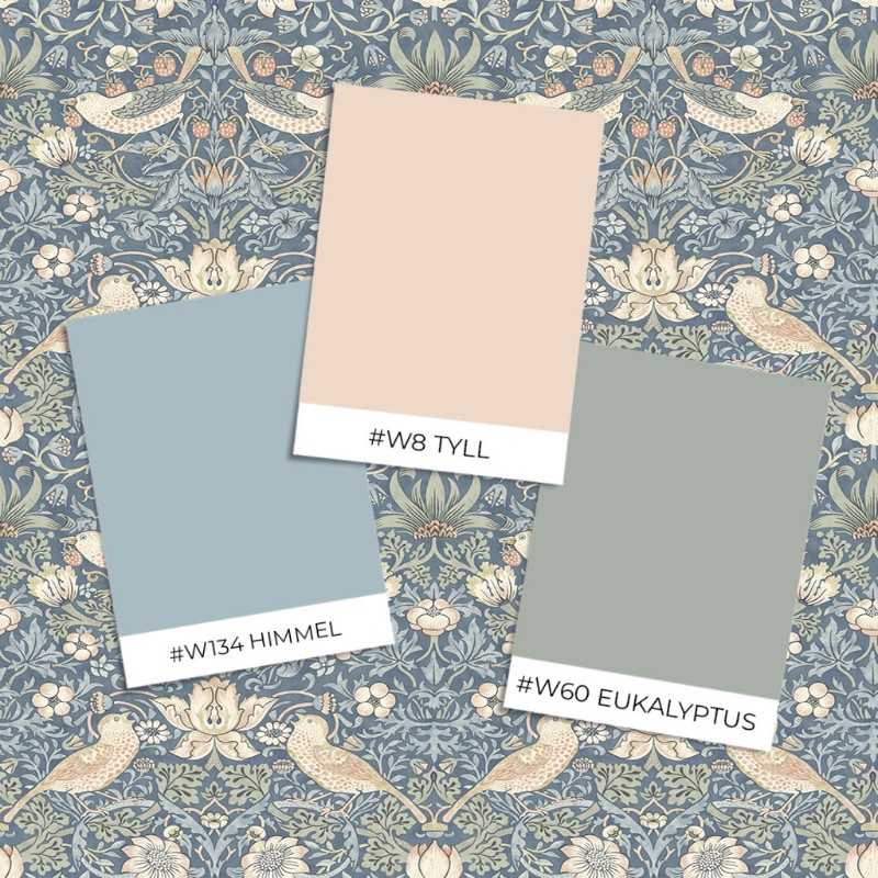 Strawberry Thief Ink/Nettle - 217547 wallpaper William Morris