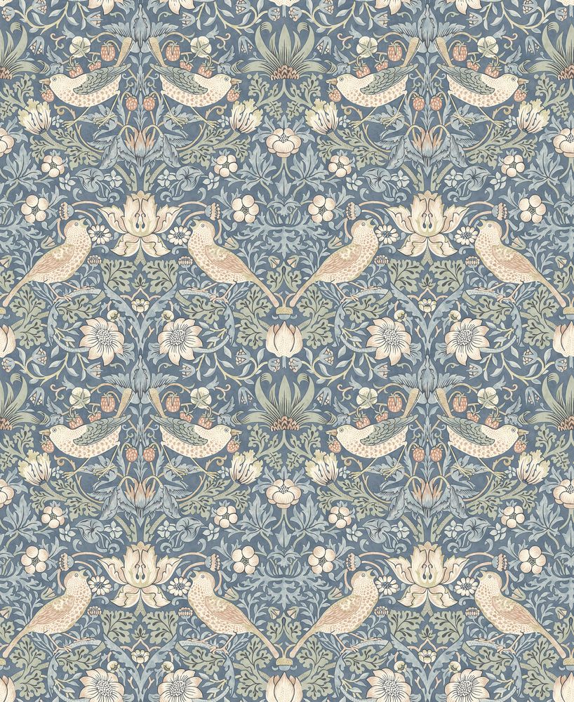 Strawberry Thief Ink/Nettle - 217547 wallpaper William Morris
