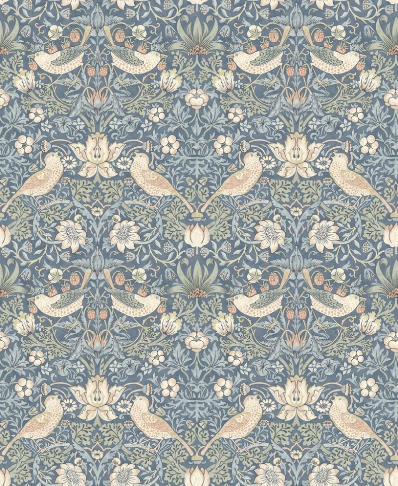 Strawberry Thief Ink/Nettle - 217547 wallpaper William Morris