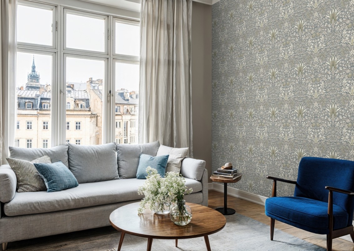 Snakeshead Flint/Thyme - 217549 wallpaper William Morris