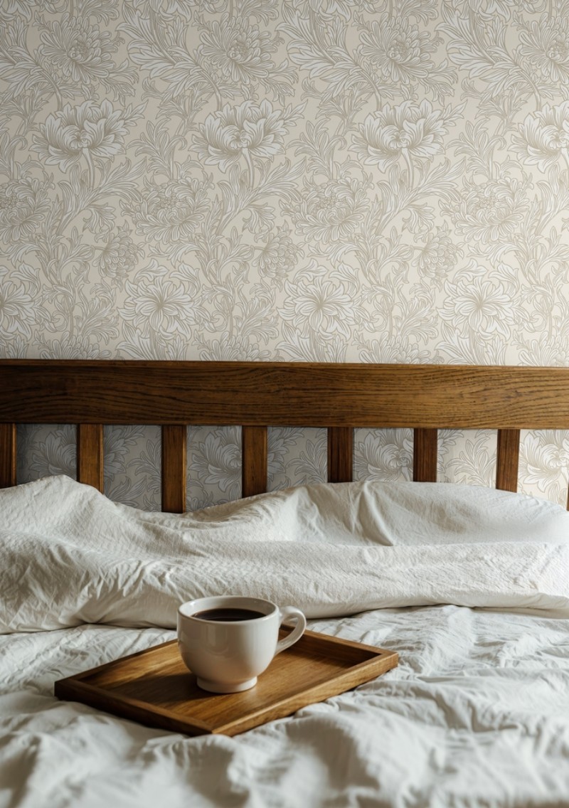 Chrysanthemum Toile Wheat - 217560 wallpaper William Morris