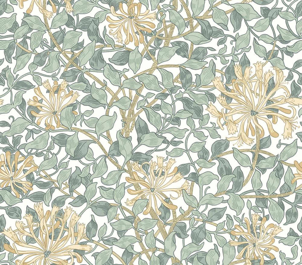 Honeysuckle Sage/Wheat - 217558 wallpaper William Morris