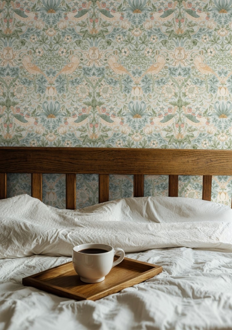 Coloring Strawberry Thief - Soft Bayleaf/Thyme - 217548 - 04743-01 paint William Morris