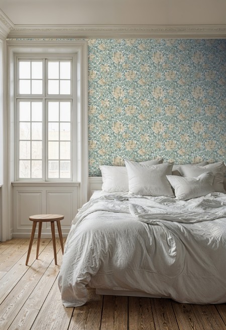 Coloring Honeysuckle - Sage/Wheat - 217558 - 04753-01 paint William Morris