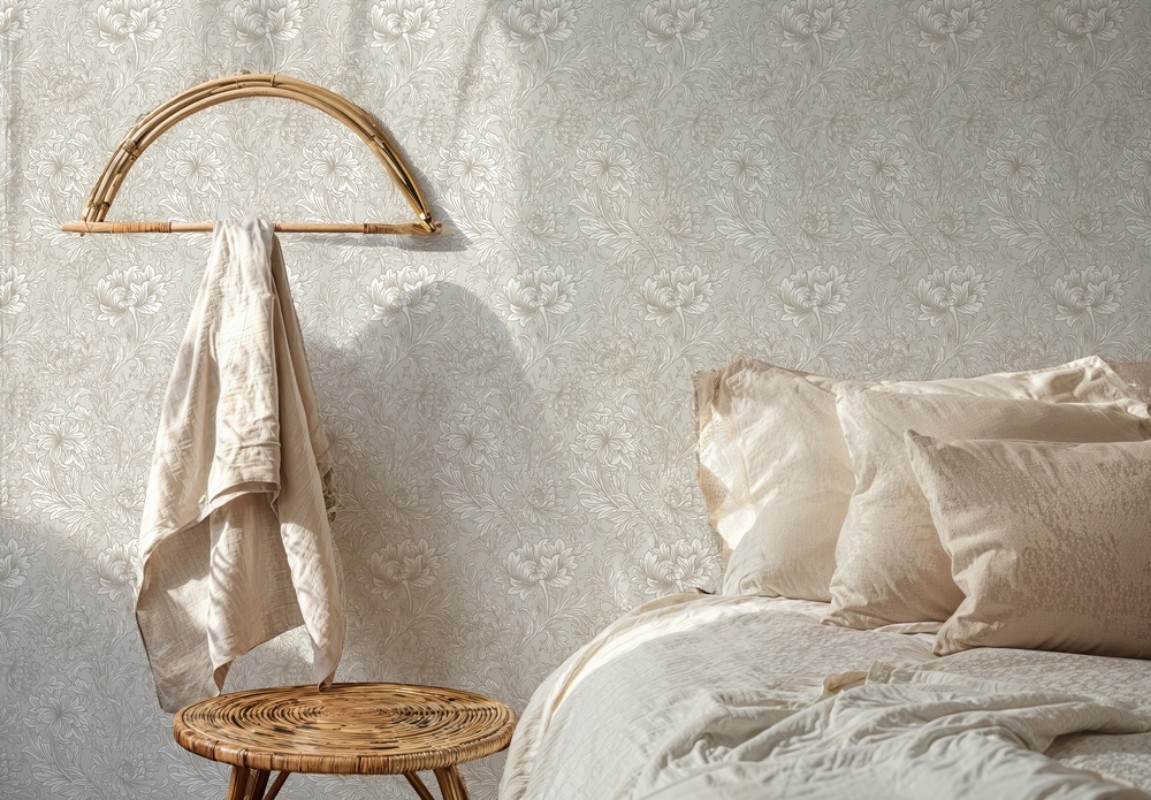 Coloring Chrysanthemum Toile - Stone - 217559 - 04754-01 paint William Morris