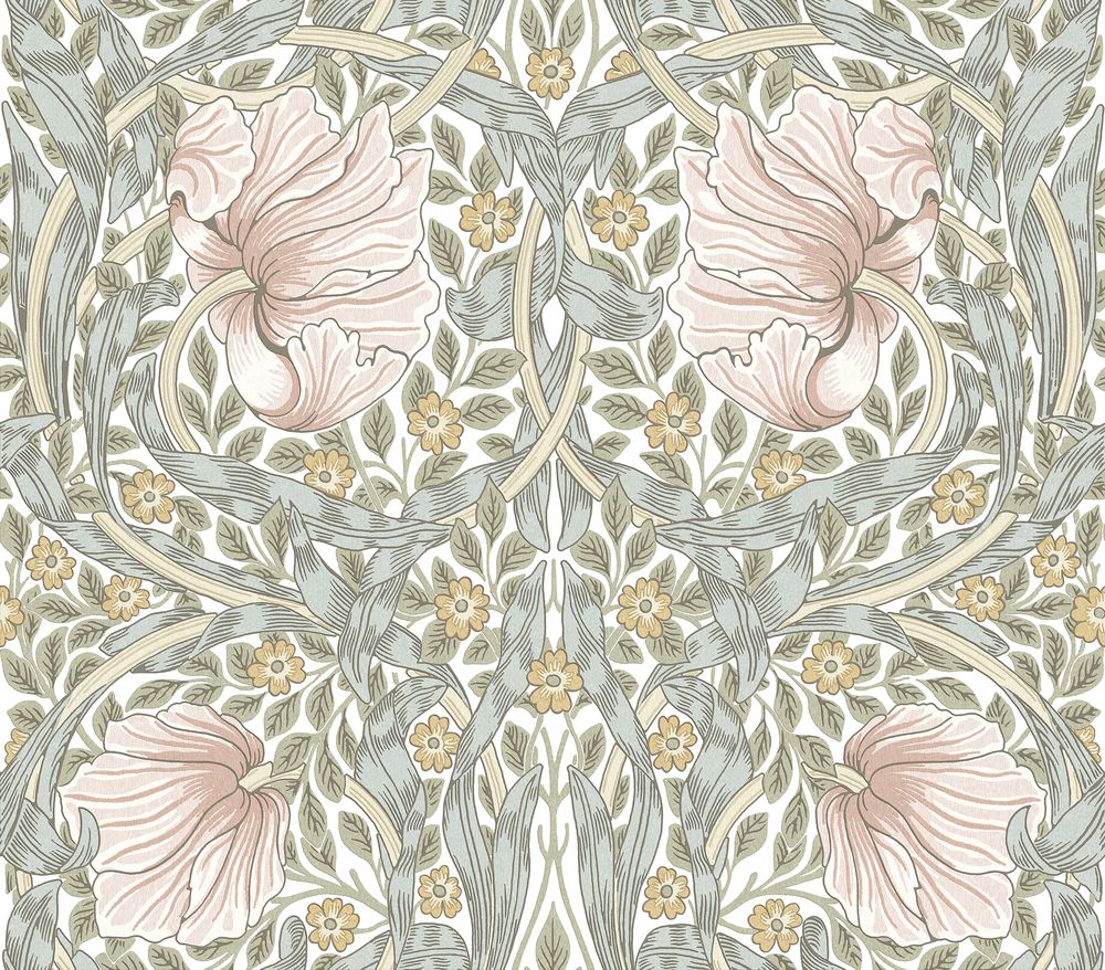 Pimpernel Sea Pink/Mineral Blue - 217539 wallpaper William Morris
