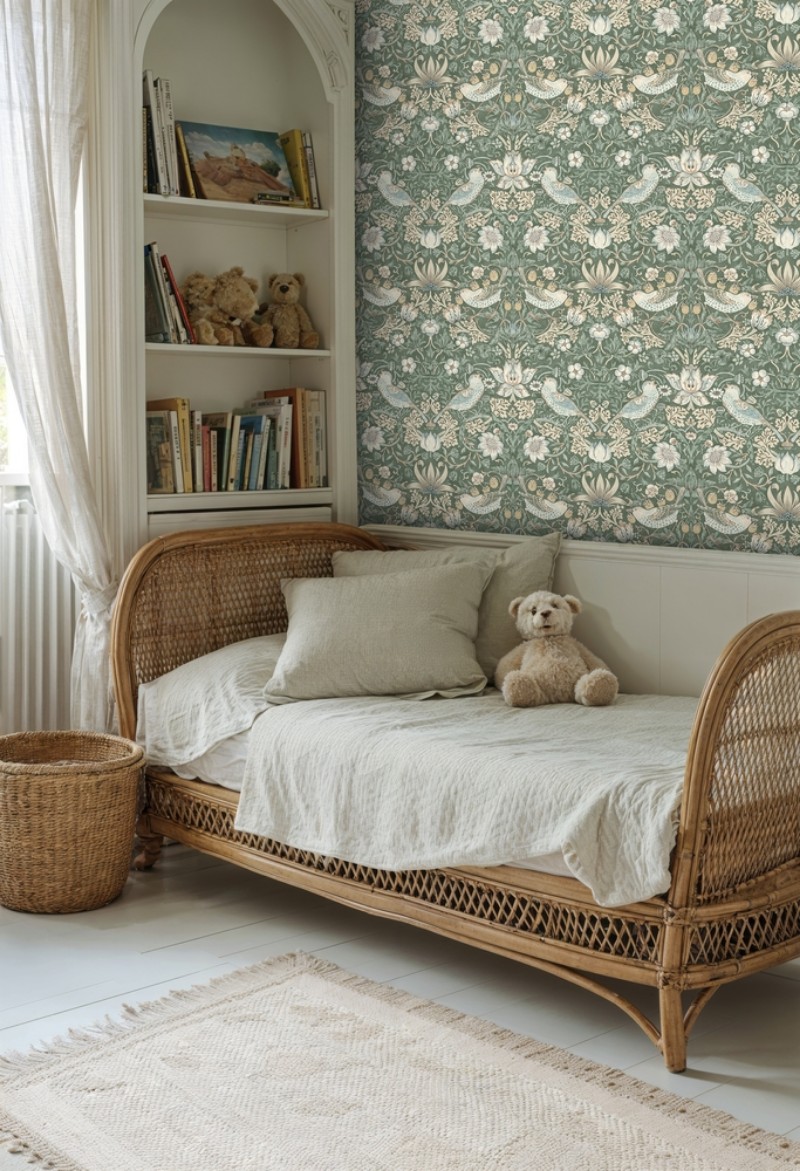 Strawberry Thief Evergreen - 217545 wallpaper William Morris