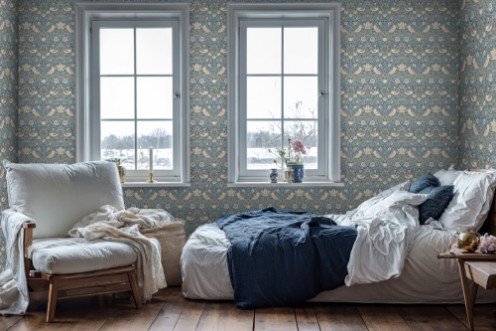 Strawberry Thief Ink/Nettle - 217547 wallpaper William Morris