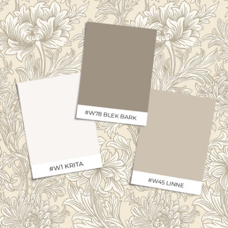 Coloring Chrysanthemum Toile - Wheat - 217560 - 04755-01 paint William Morris