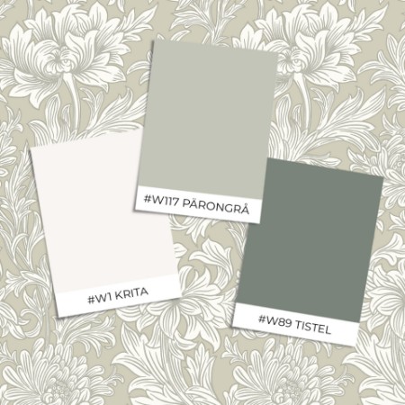 Coloring Chrysanthemum Toile - Bayleaf - 217562 - 04757-01 paint William Morris